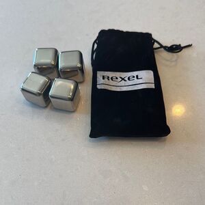 Silver Whiskey Stones Set